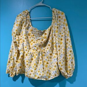 Old Navy Sunflower Print Blouse